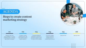 Agenda Steps To Create Content Marketing Strategy Ppt Powerpoint Presentation Styles Structure