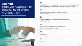 Agenda Strategic Approach To Supplier Relationship Management