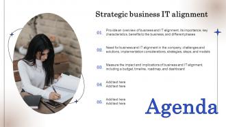 Agenda Strategic Business IT Alignment Ppt File Background Images