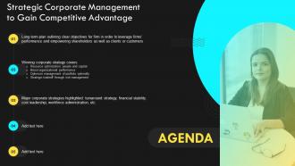 Agenda Strategic Corporate Management To Gain Competitive Advantage