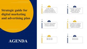 Agenda Strategic Guide For Digital Marketing And Advertising Plan MKT SS V
