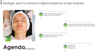 Agenda Strategic Plan To Enhance Digital Presence Of Spa Business Strategy SS V