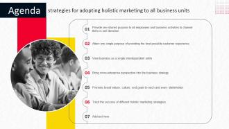 Agenda Strategies For Adopting Holistic Marketing To All Business Units MKT SS V