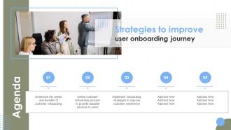Agenda Strategies To Improve User Onboarding Journey Ppt Graphics