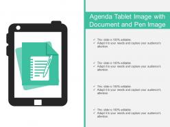 Agenda tablet image with document and pen image