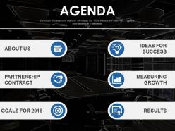 Agenda template design for various business processes powerpoint slide