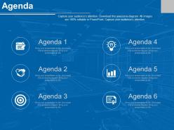 Agenda template for six business agenda for idea generation and quality assessment powerpoint slide