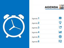 Agenda template slide with clock for time management powerpoint slide