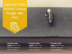 Agenda time activity lineup image with pen