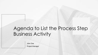Agenda To List The Process Step Business Activity PPT Mockup AT