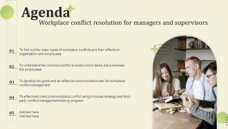 Agenda Workplace Conflict Resolution For Managers And Supervisors