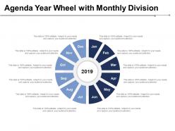 Agenda year wheel with monthly division
