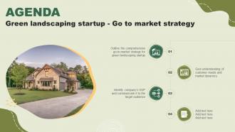 Agenga For Green Landscaping Startup Go To Market Strategy GTM SS