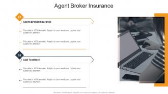 Agent Broker Insurance In Powerpoint And Google Slides Cpb