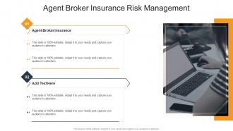 Agent Broker Insurance Risk Management In Powerpoint And Google Slides Cpb