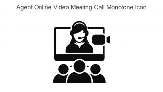 Agent Online Video Meeting Call Monotone Icon In Powerpoint Pptx Png And Editable Eps Format