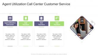 Agent Utilization Call Center Customer Service In Powerpoint And Google Slides Cpb