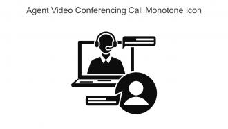 Agent Video Conferencing Call Monotone Icon In Powerpoint Pptx Png And Editable Eps Format