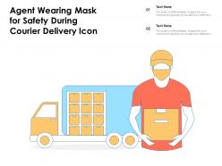 Agent Wearing Mask For Safety During Courier Delivery Icon
