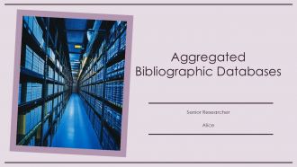 Aggregated Bibliographic Databases PPT Sample ST AI