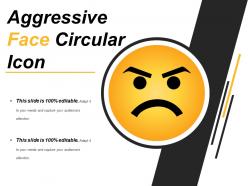 Aggressive face circular icon