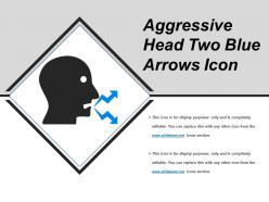 Aggressive head two blue arrows icon