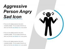 Aggressive person angry sad icon
