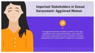 Aggrieved Woman As Stakeholder In Sexual Harassment Training Ppt