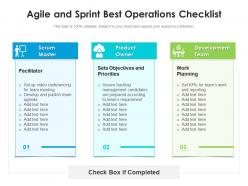 Agile and sprint best operations checklist