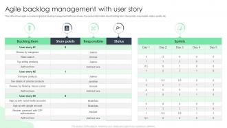 Agile Backlog Management With User Story