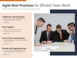 Agile best practises for efficient team work