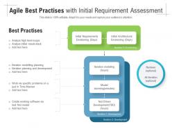 Agile best practises with initial requirement assessment