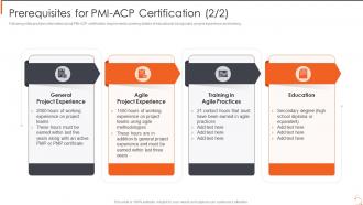 Agile Certified Practitioner Training Program Prerequisites For Pmi Acp Certification