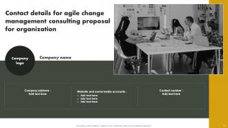 Agile Change Management Consulting Proposal For Organization Powerpoint Presentation Slides Slides Pre-designed
