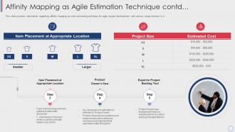 Agile cost estimation techniques affinity mapping as agile estimation technique contd