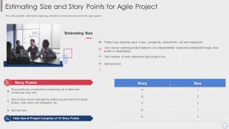 Agile cost estimation techniques estimating size and story points for agile project