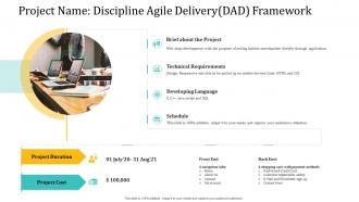 Agile delivery model project name discipline agile delivery dad framework