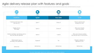 Agile Delivery Release Plan With Features And Goals