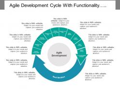 Agile development cycle with functionality integrate and test