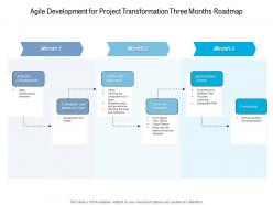 Agile Development For Project Transformation Three Months Roadmap