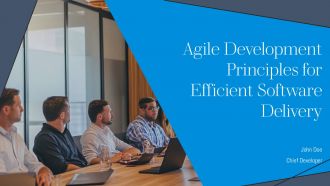 Agile Development Principles For Efficient Software Delivery PPT Mockup AT