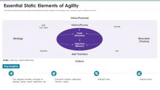 Agile disciplines and techniques essential static elements of agility