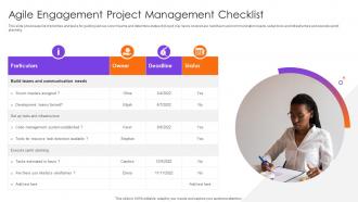 Agile Engagement Project Management Checklist