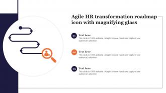 Agile HR Transformation Roadmap Icon With Magnifying Glass