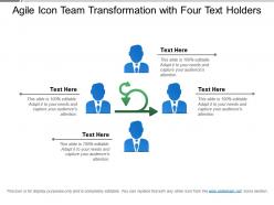 Agile icon team transformation with four text holders