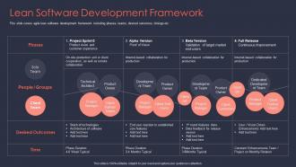 Agile it project management lean software development framework ppt demonstration