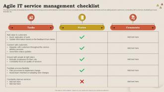 Agile IT Service Management Checklist
