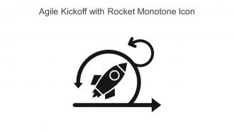 Agile Kickoff With Rocket Monotone Icon In Powerpoint Pptx Png And Editable Eps Format