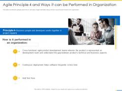 Agile manifesto agile principle 4 and ways it can be performed in organization ppt slides