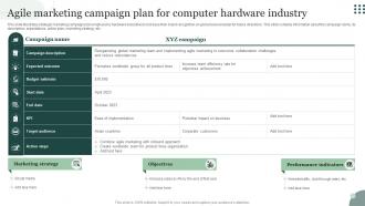 Agile Marketing Campaign Plan For Computer Hardware Industry